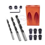 Dowel Jig Pocket Hole Set 14 Pcs Alat Bor Sambungan Kayu Woodworking Drill Kit