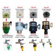Adaptor Konektor Selang Air Quick Release 1/2–3/4 Inch untuk Keran