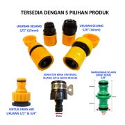 Konektor Selang Air Quick Release 1/2, 3/8, 5/8, 3/4 Inch – Adaptor Keran Male Female