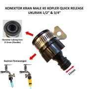 Konektor Selang Air Quick Release 1/2, 3/8, 5/8, 3/4 Inch – Adaptor Keran Male Female - Image 5