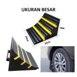 Ganjalan Ban Truk Mobil Motor Bahan Karet Ukuran Besar Wheel Chock Heavy Duty