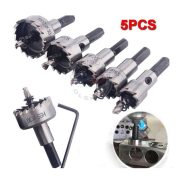 HSS Hole Saw Set 5 Pcs Mata Bor Lubang Kayu Besi Plastik Metal Serbaguna