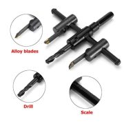 Kepala Mata Bor Papan Kayu Adjustable Circle Hole Saw Jangka Cutter - Image 4