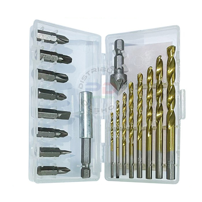 sg-11134201-23020-5nswioy1o8mv5c Countersink Drill Bit Set Mata Bor Kayu Besi Baja Aluminium Obeng Kombinasi Serbaguna - Image 1