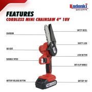 Mini Cordless Chainsaw Mesin Gergaji Kayu Baterai Tanpa Kabel Portable Power Saw - Image 2