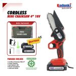 Mini Cordless Chainsaw Mesin Gergaji Kayu Baterai Tanpa Kabel Portable Power Saw