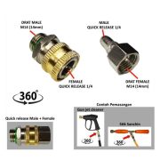 Nepel Kopler Swivel Quick Release Kompresor Air Angin Steam Gun Connector Universal