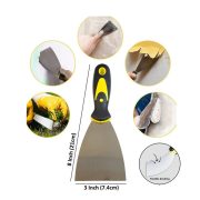 Kape Stainless Gagang Karet Scraper Pembersih Kerak Skrap Scrap Multifungsi