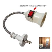 Fitting Lampu E27 Flexible Panjang – Colok Lamp Holder Praktis