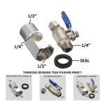 Fitting Konektor Ball Valve 1/2 ke 1/4 Selang – Stop Kran RO Filter