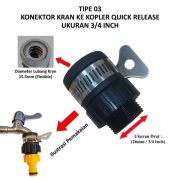Adaptor Konektor Selang Air Quick Release 1/2–3/4 Inch untuk Keran - Image 4