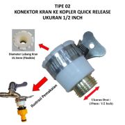 Adaptor Konektor Selang Air Quick Release 1/2–3/4 Inch untuk Keran - Image 3