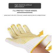 Sarung Tangan Kerja Benang Rajut Putih Bintik Dot Tebal Tidak Licin Serbaguna Glove - Image 4
