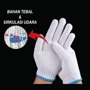Sarung Tangan Rajut Putih Pelindung Kerja Tebal Anti Licin Serbaguna Work Gloves