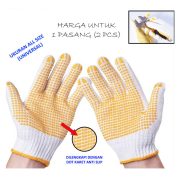 Sarung Tangan Kerja Benang Rajut Putih Bintik Dot Tebal Tidak Licin Serbaguna Glove