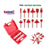 Router Bit Set 12 PCS 1/4 Inch Mata Mesin Profil Kayu Electric Wood Trimmer Ukir Serut