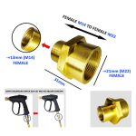 Adaptor Nepel M14 Female ke M22 – Konektor Jet Cleaner ke Selang Sanchin