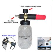 Snow Foam Lance 1L Tabung Sabun Salju High Pressure Quick Release 1/4 Inch Jet Cleaner Cuci Mobil Motor